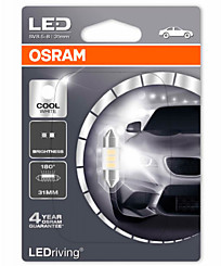 Osram (SV8.5-8), 31 мм LED 6000К 6431CW-01B