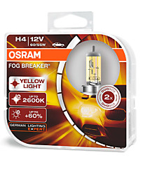 Набор галогенных ламп Osram H4 (P43t) Fog Breaker (+60%) (2 шт.) 62193FBR-DUOBOX