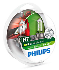 Набор галогенных ламп (2 шт.) Philips H7 (PX26d) LongLife EcoVision 12972LLECOS2