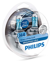 Philips H4 White Vision Ultra +W5W (+60%) (2 шт.) 12342WVUSM