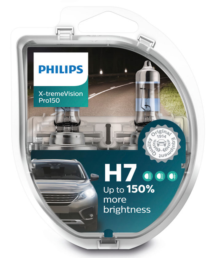 Philips H7 (PX26d) X-treme Vision Pro150 (+150%) (2 шт.) 12972XVPS2